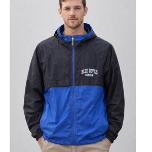 Holloway Duke Blue Devils Windbreaker Jacket with Hood in Blue and Black